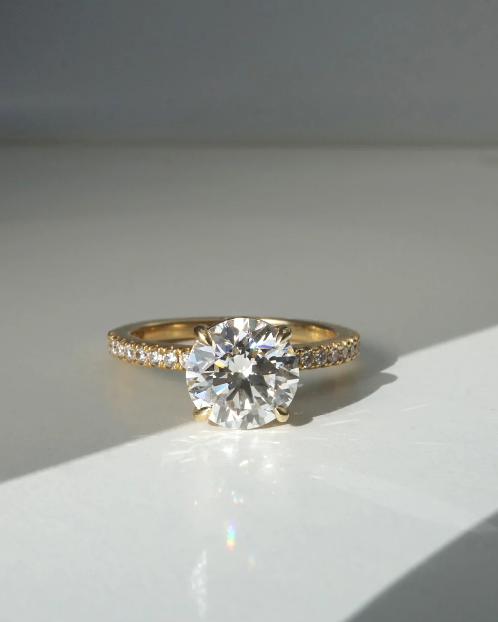 Emilie 2.08ct Round Diamond Band Engagement Ring - Image 3